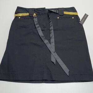 LARRY LEVINE Womens 6 Black Skirt / Gold Belt